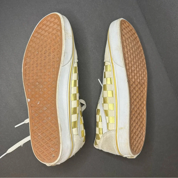 Vans Gold Checkered Low Top Sneakers Women US 8.5 - Picture 11 of 12